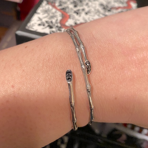 John Hardy Bamboo Double Coil Bracelet w Sapphire
